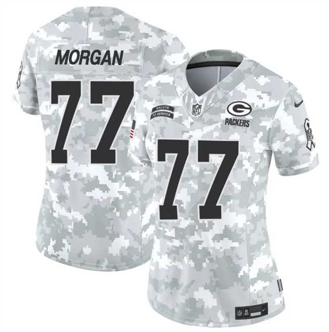 Womens Green Bay Packers #77 Jordan Morgan 2024 F.U.S.E Arctic Camo Salute To Service Limited Stitched Jersey Dzhi